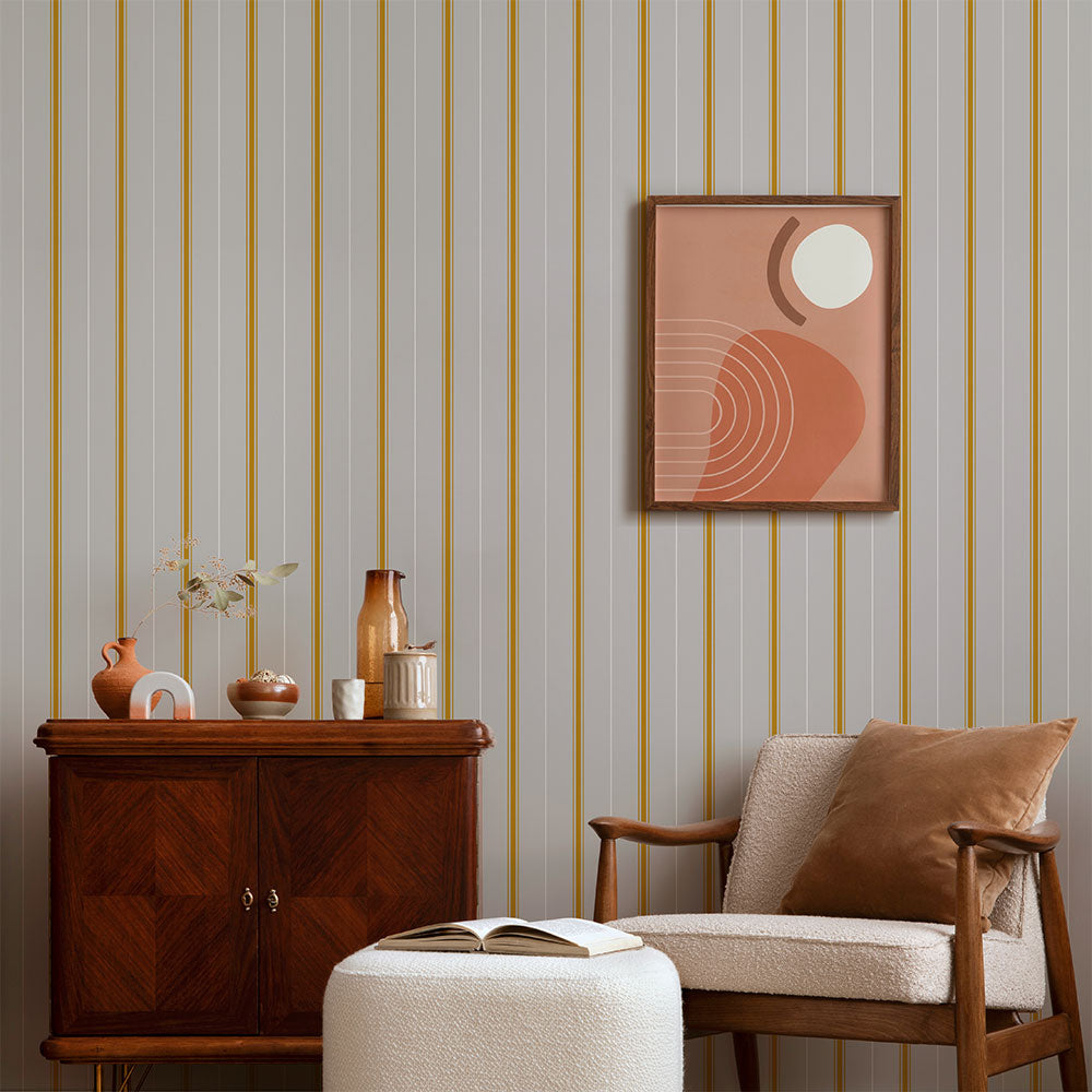 アイビーストライプC グレー